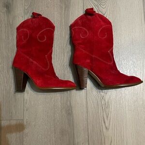 Red Suede Western Boots